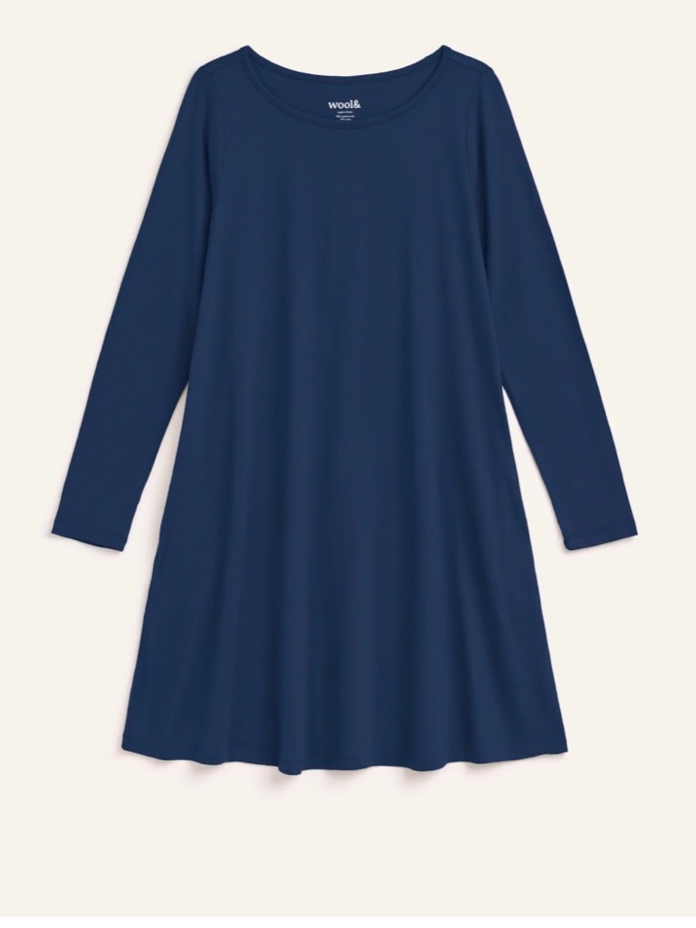 wool& Navy Long-Sleeve Swing Dress
